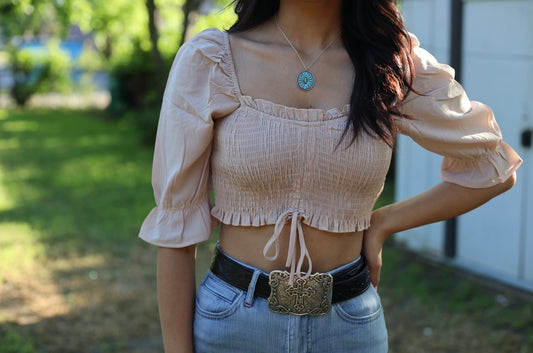 “April Flowers” Ruffle Top