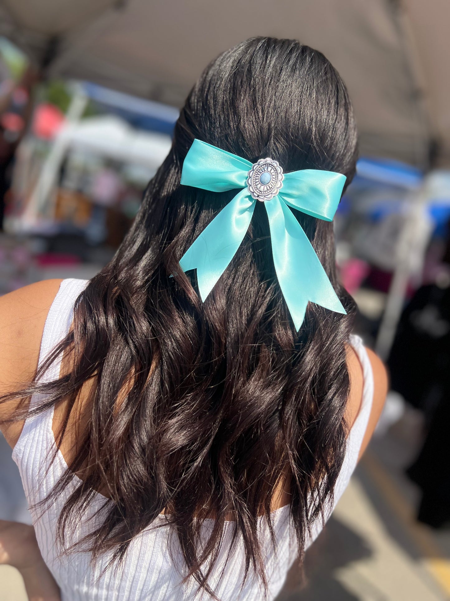 Baby blue western Bow